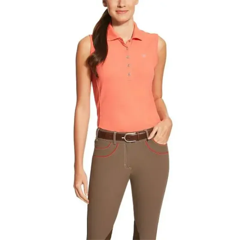 Ariat Prix Sleeveless Polo Shirt - Peach 